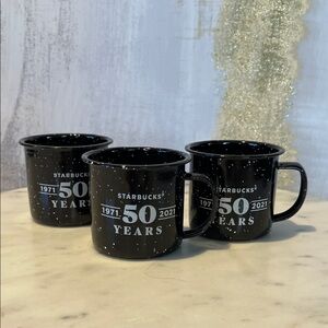 Starbucks Black 50th Anniversary Expresso Mugs - Trio (metal) 🫶🏽💗